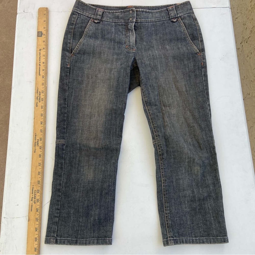 Theory Bann Crop Flare Jeans Womens 6 Dark Wash Minimal Y2K Denim